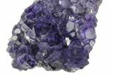 Purple Cuboctahedral Fluorite Crystals on Quartz - China #149166-2